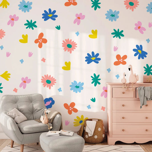 Bohemian Floral Flower Wall Decal | Home Decor removable peel and stick wall decal by HomeDecorDecals.