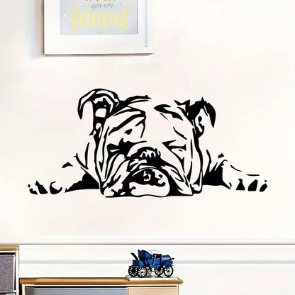 Close-up view of Puppy Lying Down Silhouette Wall Decal | Home Decor by HomeDecorDecals.