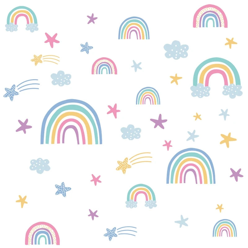 Cartoon Rainbow Luminous Wall Stickers Glow In The Dark Cloud Heart DIY Wall Decal For Baby Kids Room Nursery Home Decorations-HomeDecorDecals_com