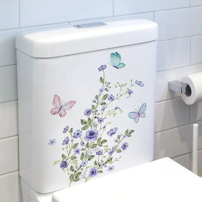 Plant Leaves Wall Sticker Toilet Sticker WC Self Adhesive Mural Beautify Flower Home Decoration Decals Refrigerator sticker-HomeDecorDecals_com
