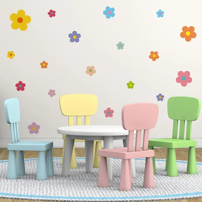 Close-up view of Colourful Flowers Wall Sticker | Kids Room Decor by HomeDecorDecals.
