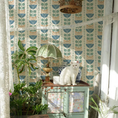 Fresh Blue Bohemian Floral Wall Decal | Home Decor removable peel and stick wall decal by HomeDecorDecals.