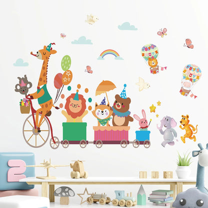 Cartoon Planet Rocket Height Measurement Wall Stickers for Kids Room Baby Boy Room Height Roller Grow Up Chart Wall Decals Mural-HomeDecorDecals_com