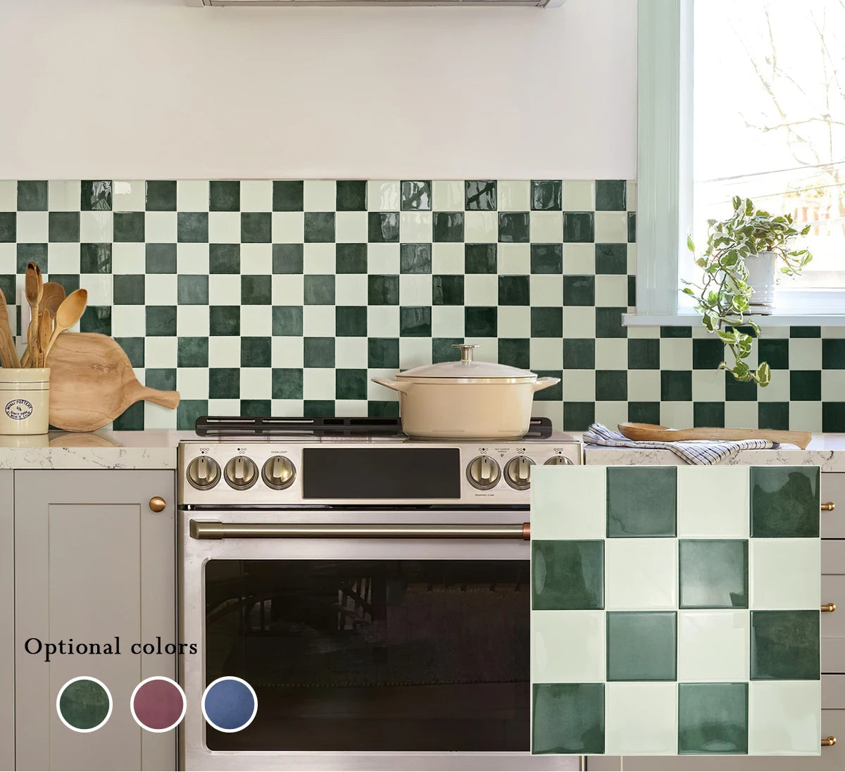 10/30 PC 3D Mosaic Style Self-Adhesive Wall Tile Kitchen Backsplash Suitable for Kitchen Wall Decoration Square 10.5" x 10.5"-HomeDecorDecals_com