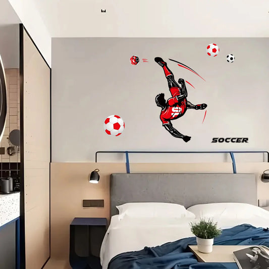 1Pc Watercolor Football Shooting Pattern Sports Wall Stickers for Kids Room Decor Wall Decals Bedroom Decoration Boys Gift-HomeDecorDecals_com