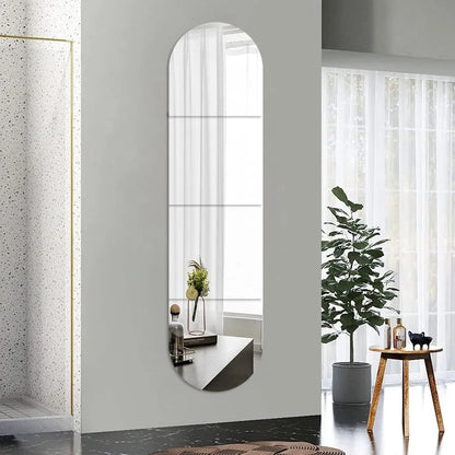 4/8pcs Self Acrylic Mirror Tiles DIY Flexible Non Glass Safety Mirror Sheets Wall Stickers Shatterproof,Home Decor-HomeDecorDecals_com