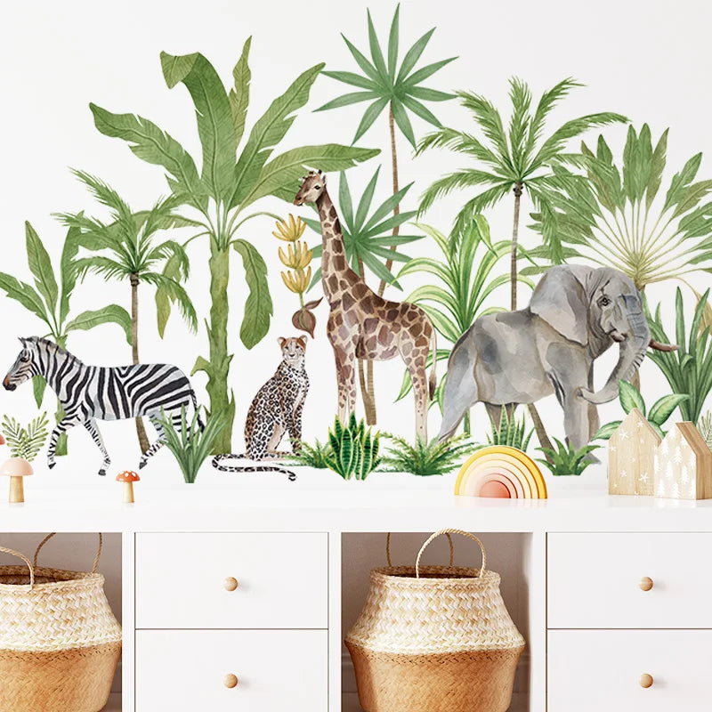 Africa Animals Wall Sticker Elephant Giraffe 15093cm-HomeDecorDecals_com