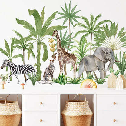 Africa Animals Wall Sticker Elephant Giraffe 15093cm-HomeDecorDecals_com