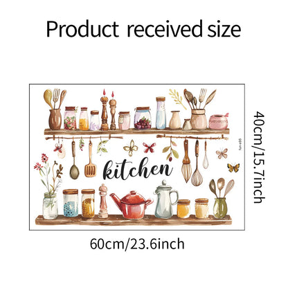 Additional view of Painted Kitchenware Home Beautification Wall Decal | Home Decor by HomeDecorDecals.