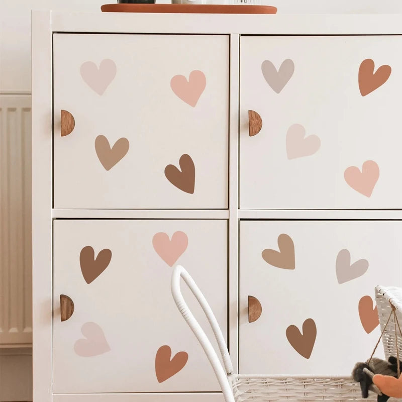 Alternative angle of Boho Hearts Wall Decal | Home Decor by HomeDecorDecals.