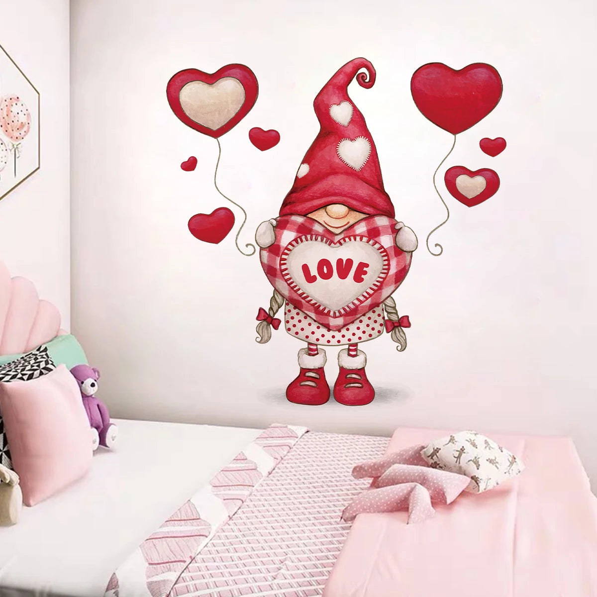 Cartoon Cute Love Elf Wall Sticker Kids Room Wall Art Windows Door Stickers for Bedroom Girls Boy Gift Home Decore Living Room-HomeDecorDecals_com