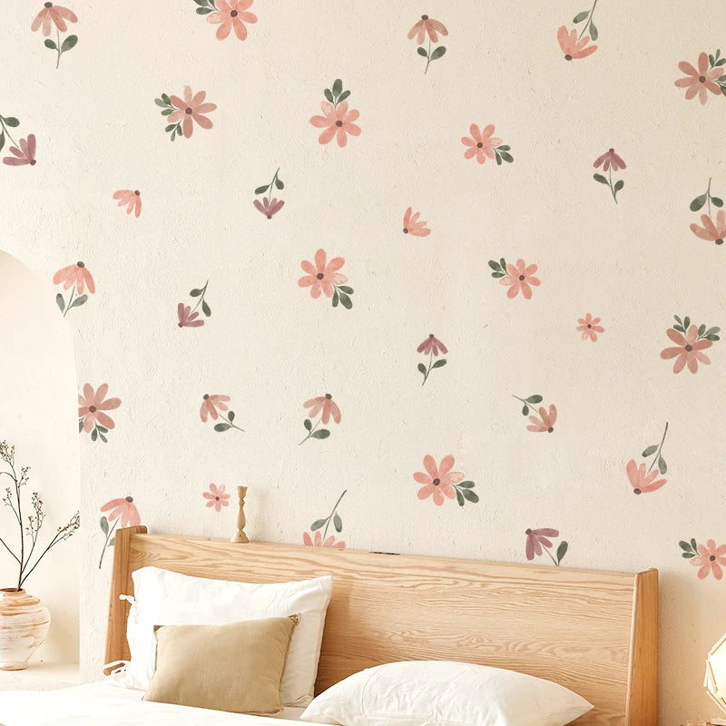 Trendy Boho Style Flowers Wall Decal | Home Decor design details by HomeDecorDecals.
