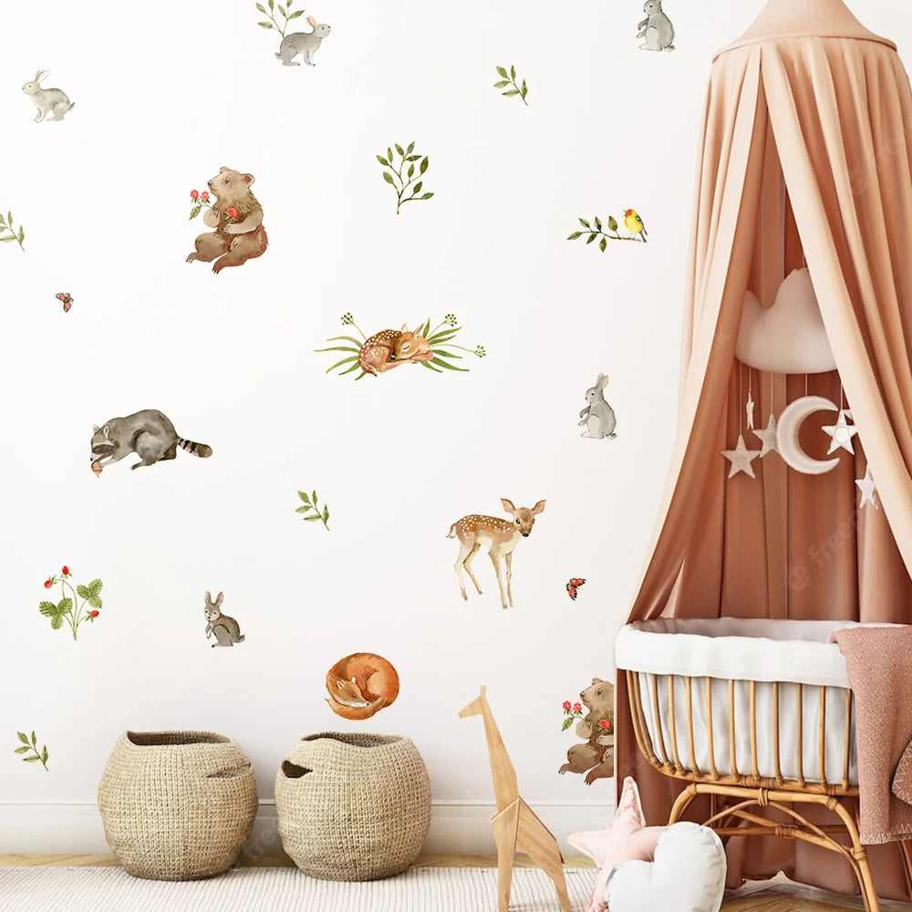 Cartoon Safari Animals Wall Decal | Room Decor displayed in room decor by HomeDecorDecals.