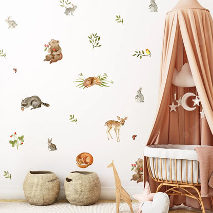 Cartoon Safari Animals Wall Decal | Room Decor displayed in room decor by HomeDecorDecals.