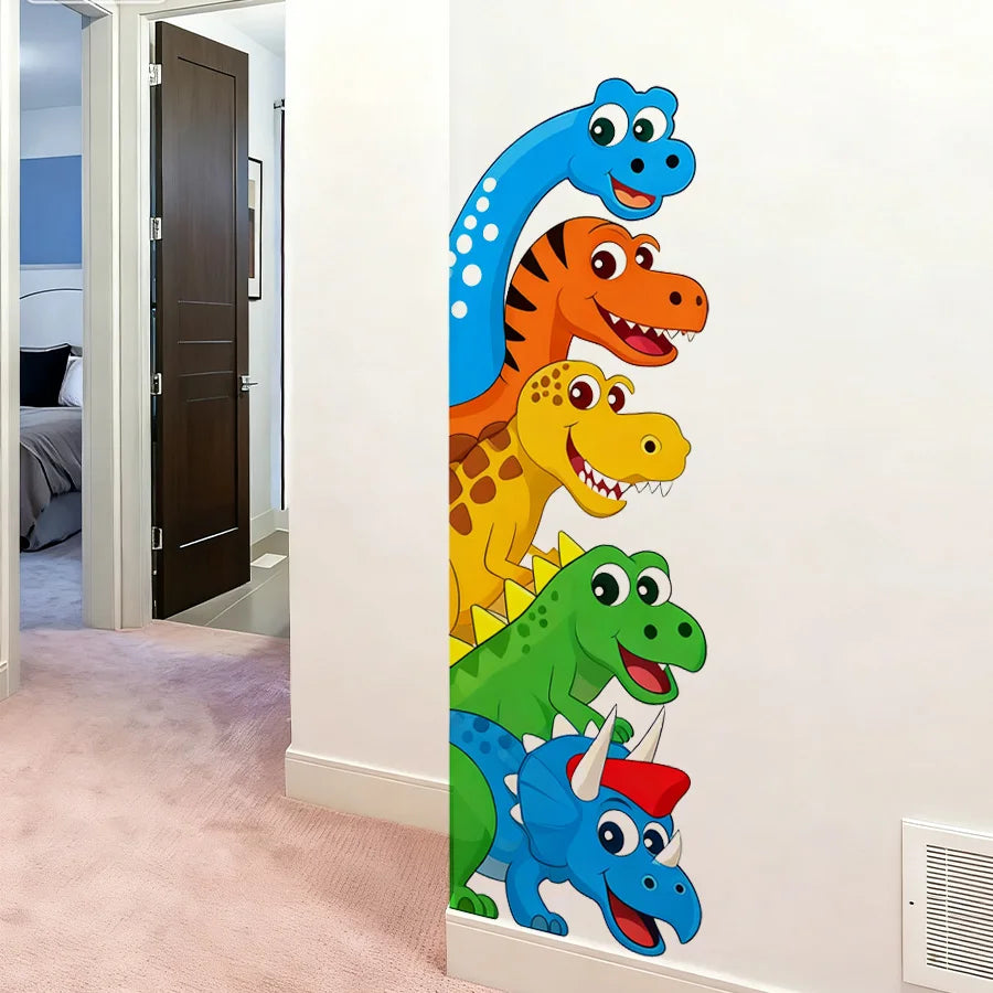 Cute 5 Dinosaur Wall Stickers With Brachiosaurus Pterodactyl Animal Decals For Bedroom Living Room Entrance Decor-HomeDecorDecals_com