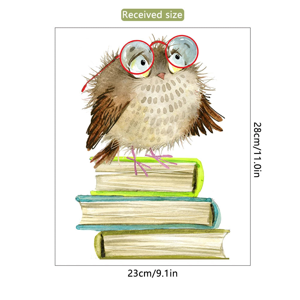 Cute Owl Books Wall Stickers PVC Kids Room Decor-HomeDecorDecals_com