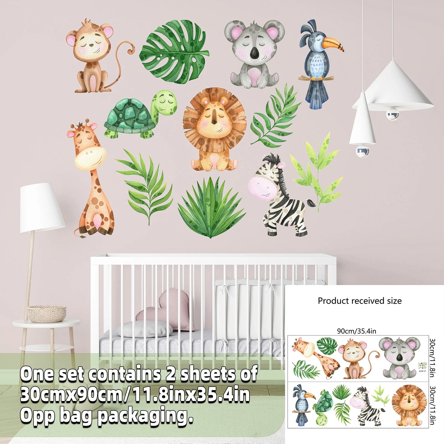 Safari Jungle Woodland Animals Wall Decals Wall Stickers for Boys Girls Baby Nursery Kids Bedroom Living Room Classroom Decor-HomeDecorDecals_com