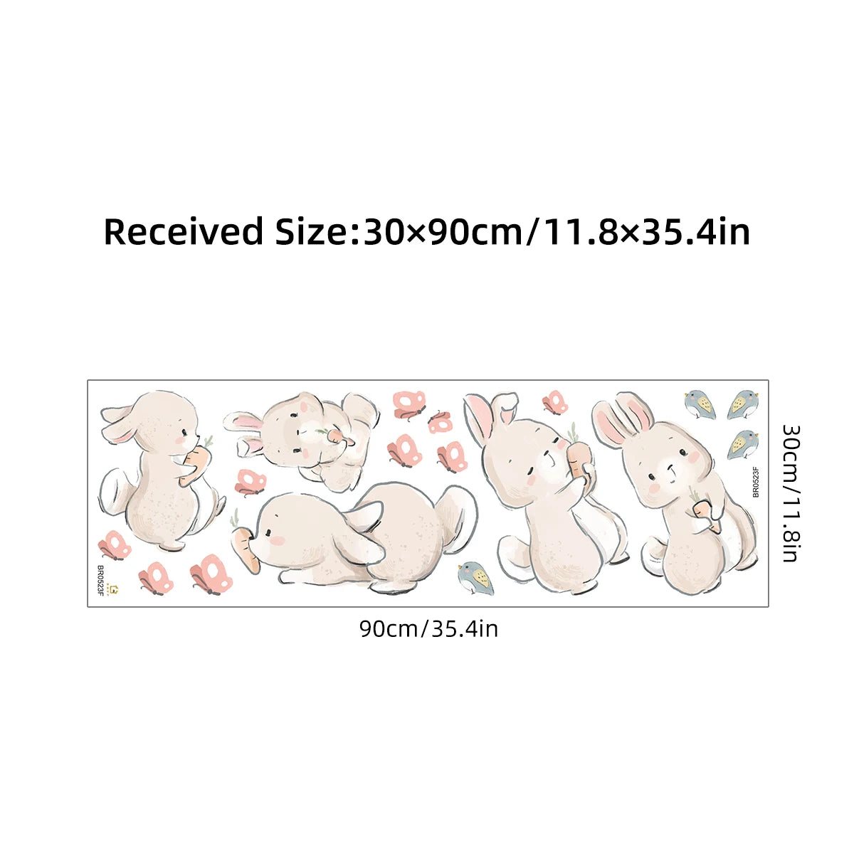 Colourful Cartoon Bunny Wall Sticker-HomeDecorDecals_com