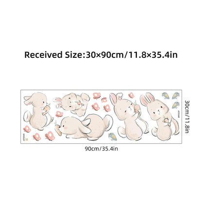 Colourful Cartoon Bunny Wall Sticker-HomeDecorDecals_com