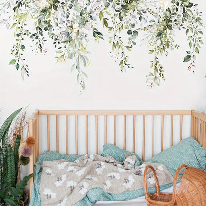 Watercolour Flower Plant Vine Wall Decal | Home Decor design details by HomeDecorDecals.