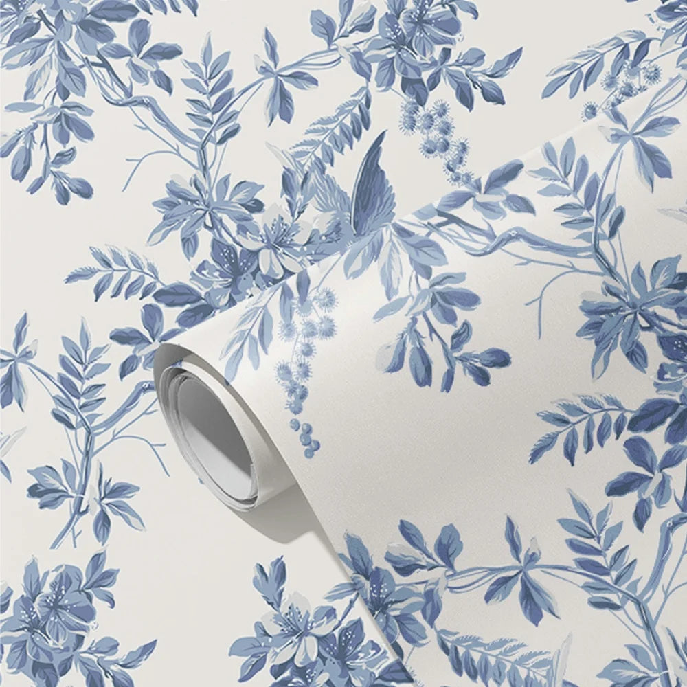 Blue Bird Floral Wall Decal | Home Decor design details by HomeDecorDecals.