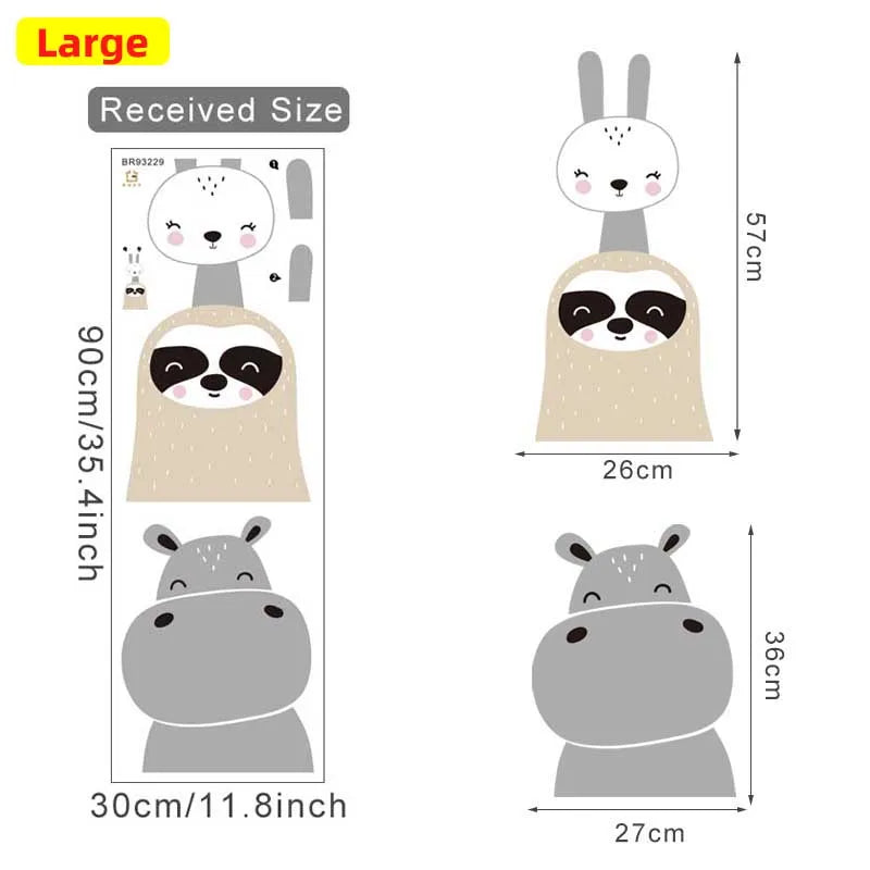 Cartoon Lion Bunny Forest Animals Wall Stickers for Children's Room Kids Room Bear Wall Decals for Baby Nursery Room Bedroom-HomeDecorDecals_com