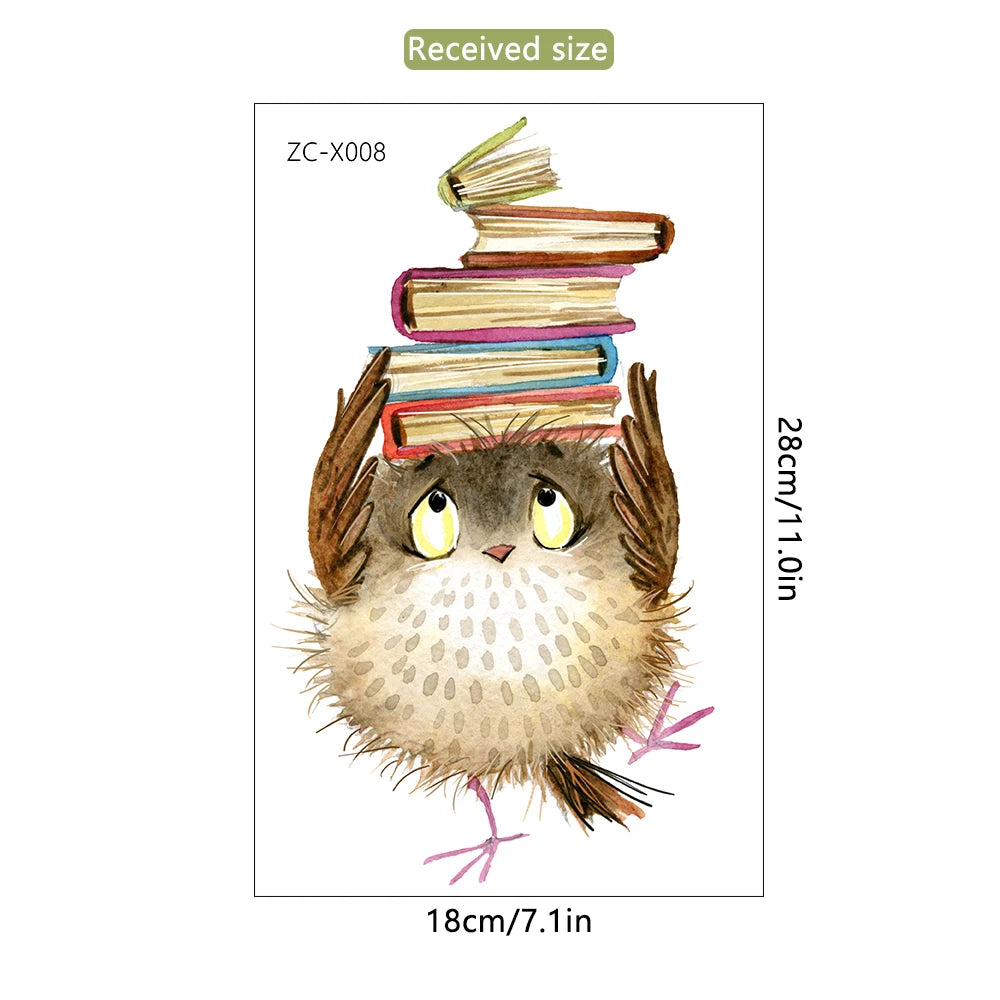 Cute Owl Books Wall Stickers PVC Kids Room Decor-HomeDecorDecals_com