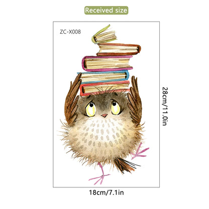 Cute Owl Books Wall Stickers PVC Kids Room Decor-HomeDecorDecals_com