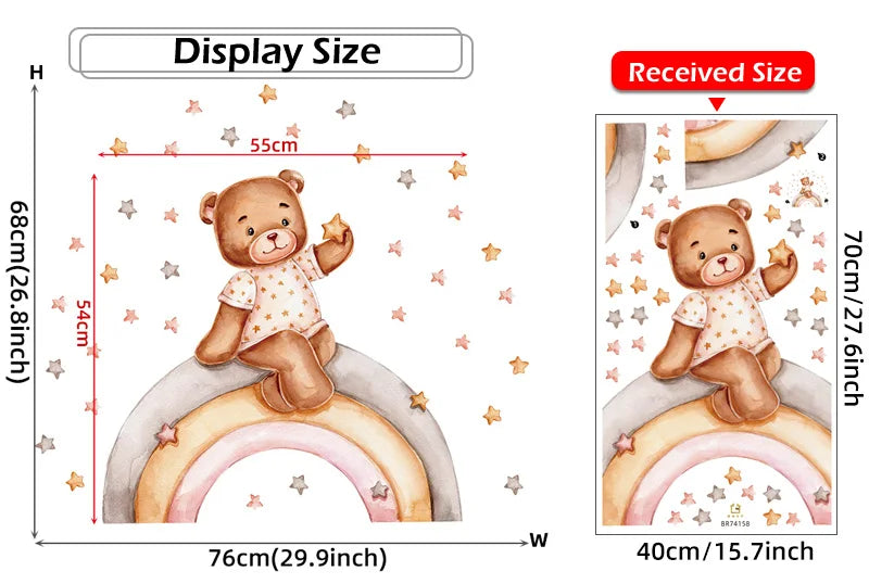 Cartoon Grey Baby Elephant Moon Gold Stars Wall Stickers for Kids Room Decor Nurserry Wall Decals Girl Boy Room Decorative-HomeDecorDecals_com