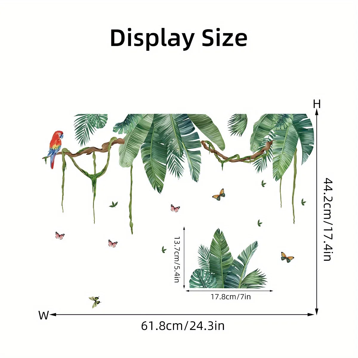 Watercolor Leaf andamp; Butterfly Wall Sticker PVC Kids Decor-HomeDecorDecals_com