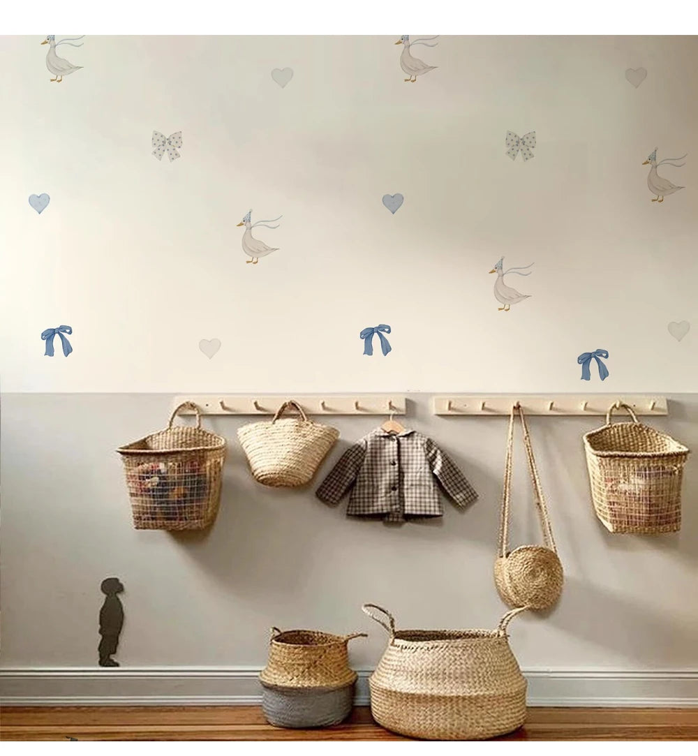Vinyl Vintage Goose Themed Storybook Baby Room Nursery Wall Decal, Peel and Stick Reusable and Removable Goose Wall Stickers-HomeDecorDecals_com