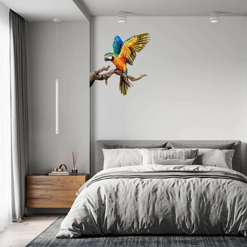 T148# Hand painted Parrot Wall Sticker Bathroom Toilet Decor Living Room Cabinet Home Decoration Decals-HomeDecorDecals_com