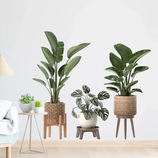 Green Potted Plant Wall Decal | Home Decor removable peel and stick wall decal by HomeDecorDecals.
