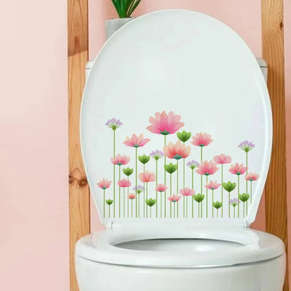Plant Leaves Wall Sticker Toilet Sticker WC Self Adhesive Mural Beautify Flower Home Decoration Decals Refrigerator sticker-HomeDecorDecals_com