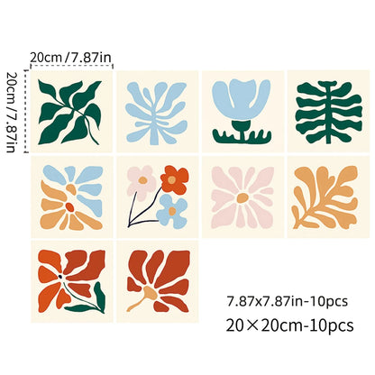 Alternative angle of Peel and Stick Abstract Floral Backsplash Tile Decal | Home Decor by HomeDecorDecals.