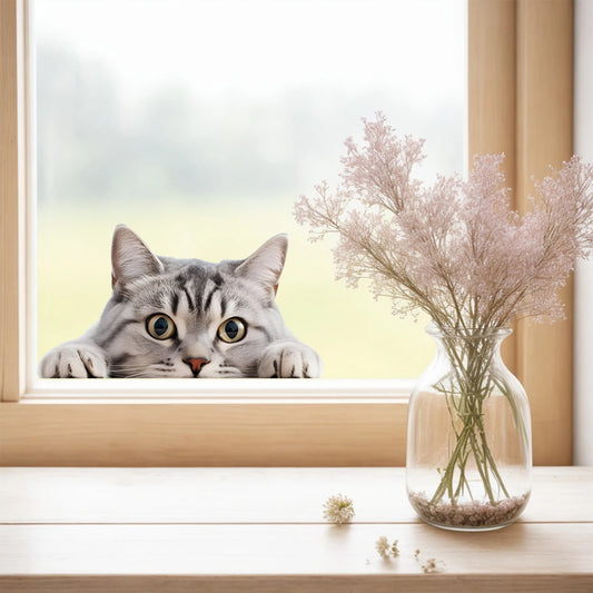 1pcs Watercolor Funny Peeping Cat Pattern Wall Stickers for Windows Kids Room Decor Bedroom Decoration Nursery Wall Decals-HomeDecorDecals_com