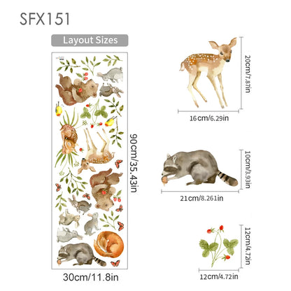 Cartoon Safari Animals Wall Decal | Room Decor decorative wall feature by HomeDecorDecals.