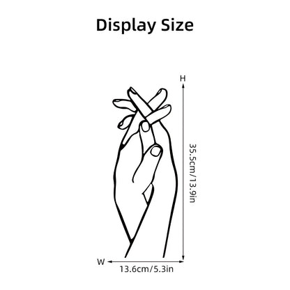 Clench Both Hands Line Art Wall Decal | Home Decor displayed in room decor by HomeDecorDecals.
