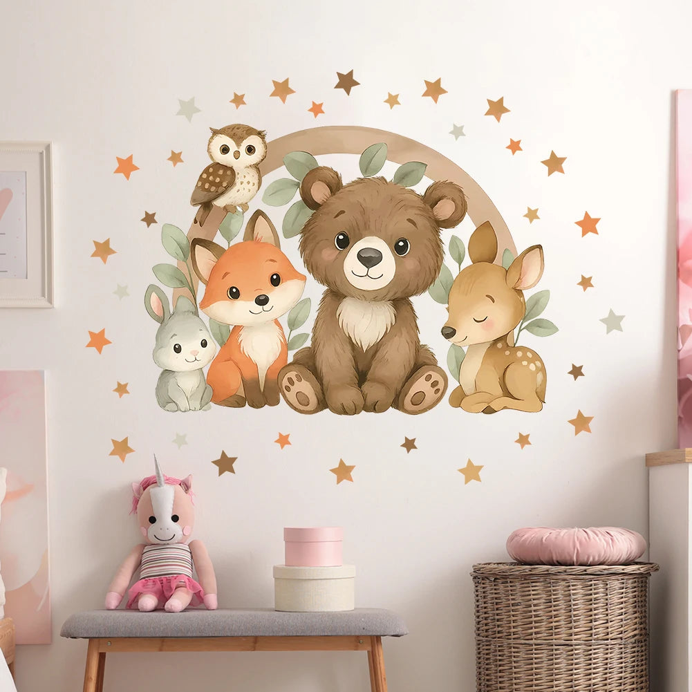 Forest Animal Wall Stickers For Children's Rooms Children's Wall Stickers For Boys Daycare Room Decorations Cartoon Animal-HomeDecorDecals_com