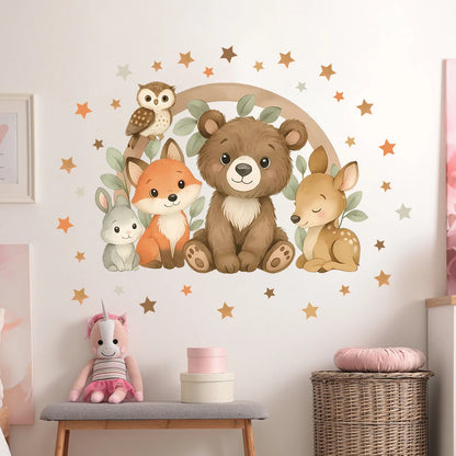 Forest Animal Wall Stickers For Children's Rooms Children's Wall Stickers For Boys Daycare Room Decorations Cartoon Animal-HomeDecorDecals_com