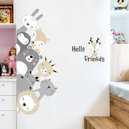 Cartoon Animal Friends Wall Decal for Kids-HomeDecorDecals_com