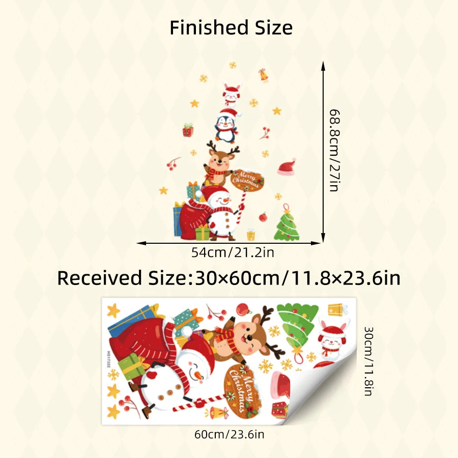 Additional view of Cartoon Animal Christmas Wall Decal | Home Decor by HomeDecorDecals.