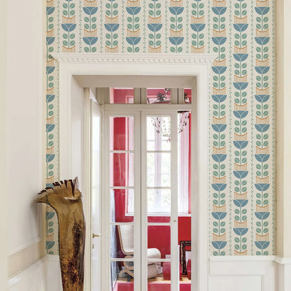 Fresh Blue Bohemian Floral Wall Decal | Home Decor displayed in room decor by HomeDecorDecals.