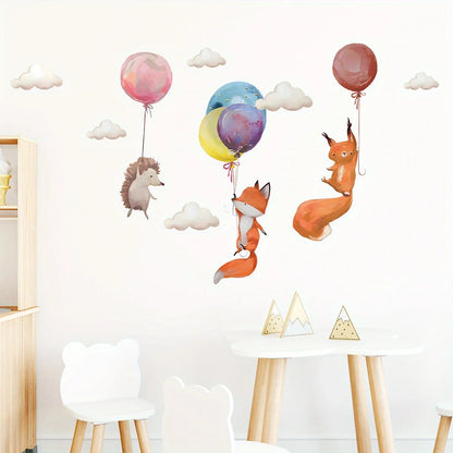 Cartoon Fox And Forest Animals Wall Sticker for Kids Room-HomeDecorDecals_com