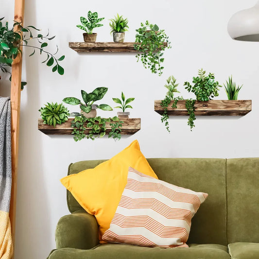 Potted Plant Wall Decal Set | Home Decor removable peel and stick wall decal by HomeDecorDecals.