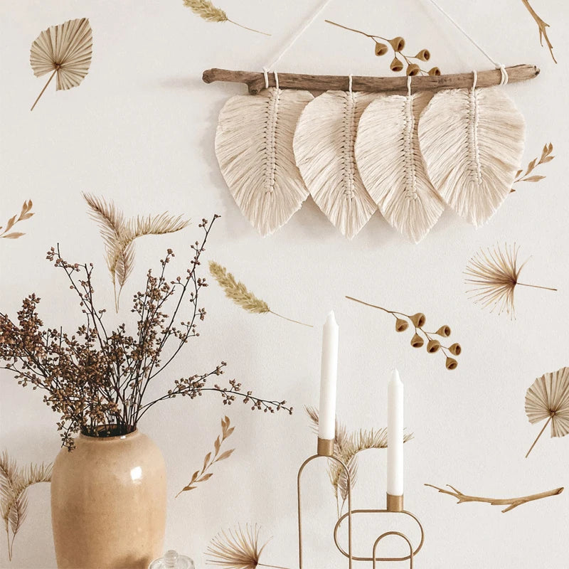 Close-up view of Polka Leaves Wall Decal | Room Decor by HomeDecorDecals.