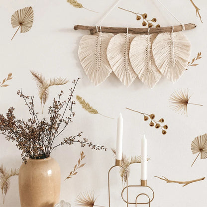 Close-up view of Polka Leaves Wall Decal | Room Decor by HomeDecorDecals.