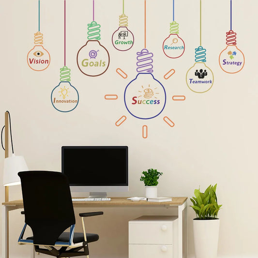 Colourful Letter Pendant Light Wall Decal | Home Decor removable peel and stick wall decal by HomeDecorDecals.