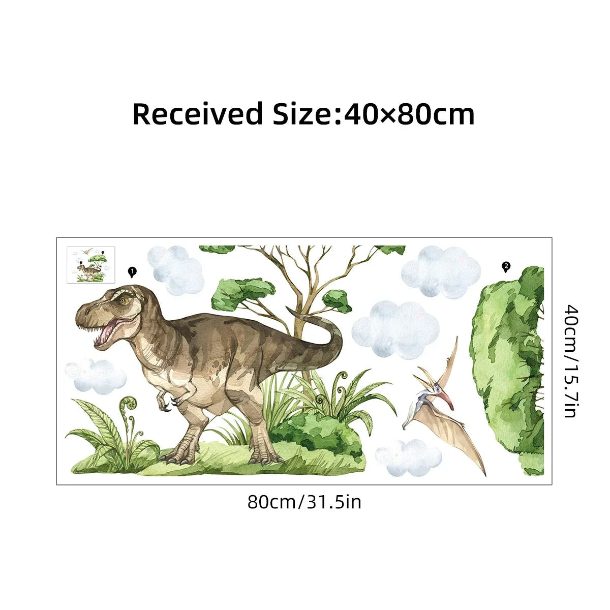 Watercolor Dinosaur Wall Sticker PVC Kids Room Decor-HomeDecorDecals_com