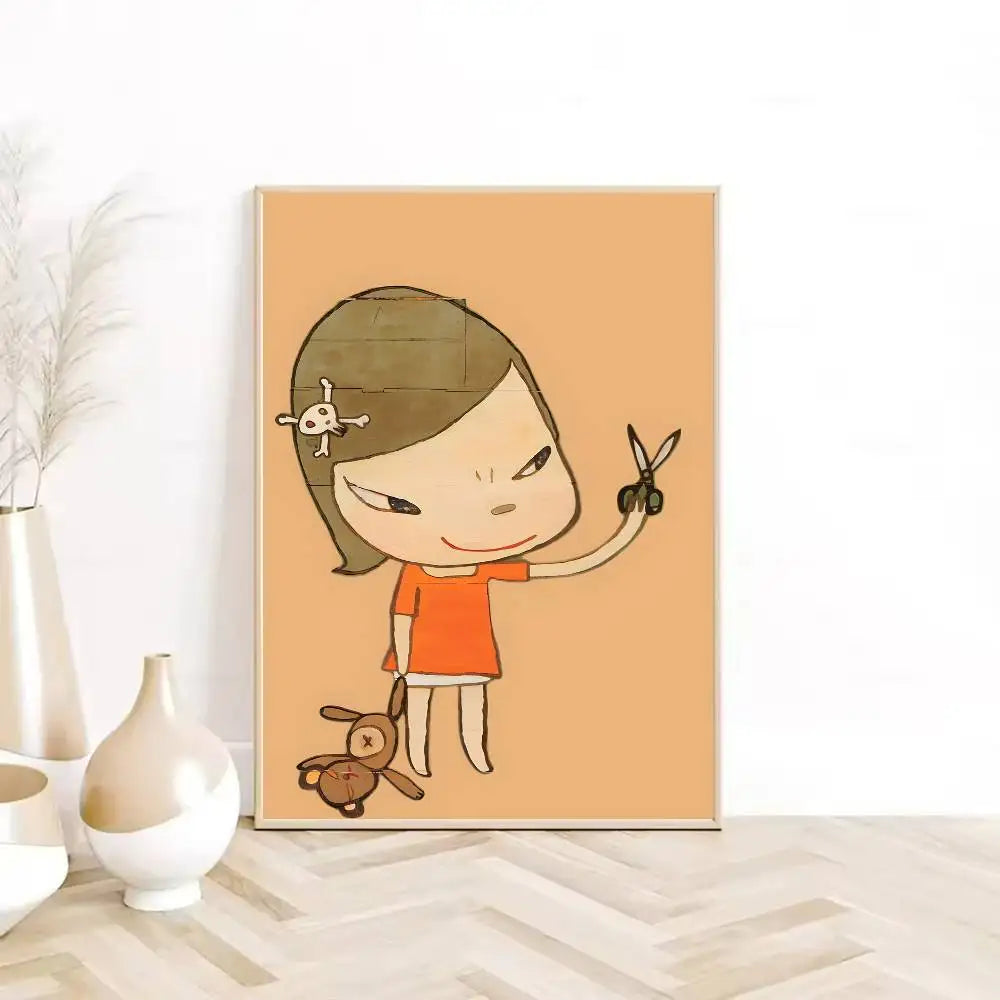 Y-Yoshitomo Nara Art Lovely melancholy Poster HD sticky wall waterproof home living room bedroom Dorm bar aesthetic decoration-HomeDecorDecals_com